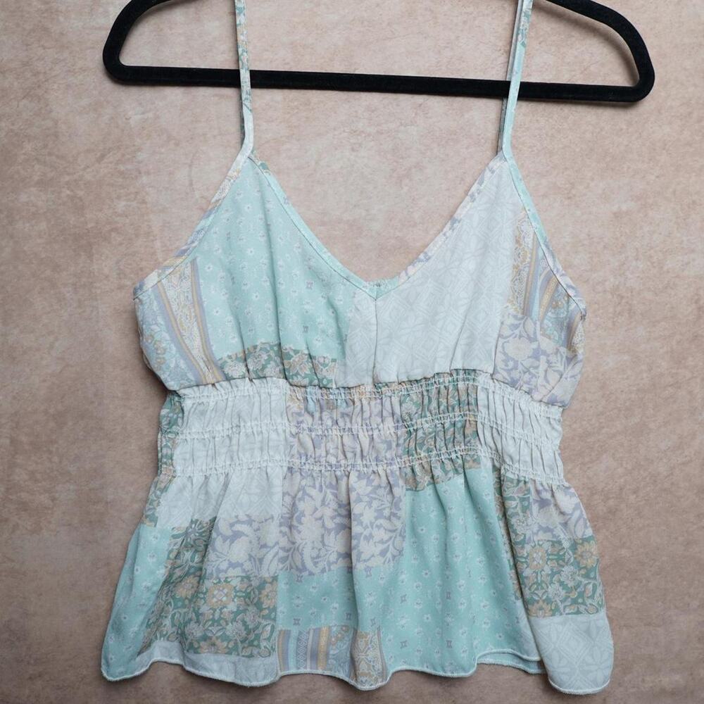 Lily Stem Patchwork Cami Top Boho M